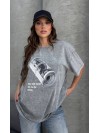 Жіноча футболка з малюнком сiрого кольору 33073