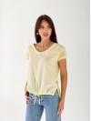 Женская футболка с завязками желтого цвета 33262