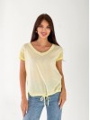 Женская футболка с завязками желтого цвета 33262