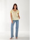 Женская футболка с завязками желтого цвета 33262