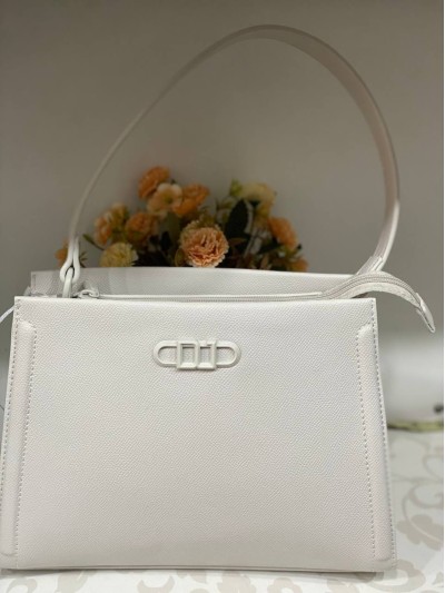 Жіноча класична сумка з еко-шкіри бiлого кольору 32190