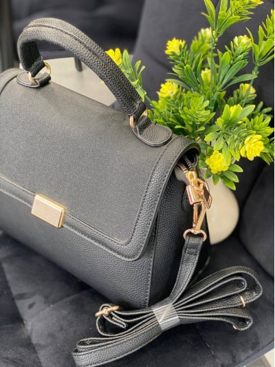 Жіноча класична сумка з еко-шкіри чорного кольору 32258