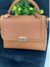 Жіноча класична сумка з еко-шкіри коричневого кольору 32257