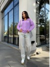 Женская кофта с отложенным воротником сиреневого цвета 29957