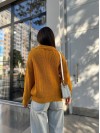 Женская кофта с отложенным воротником желтого цвета 29960
