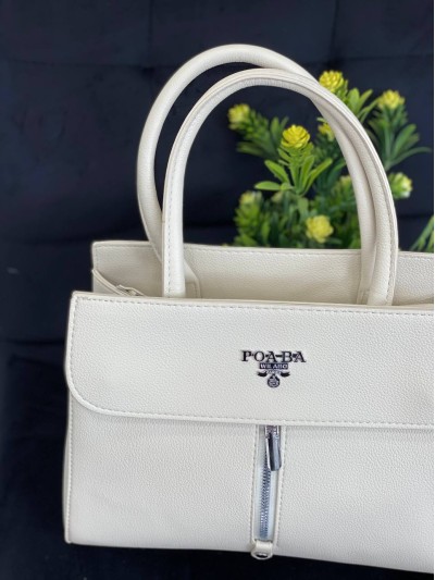 Жіноча компактна сумка з еко-шкіри бiлого кольору 32492
