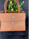 Жіноча компактна сумка з еко-шкіри коричневого кольору 32494