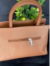 Жіноча компактна сумка з еко-шкіри коричневого кольору 32494
