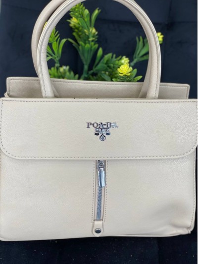 Жіноча компактна сумка з еко-шкіри молочного кольору 32490