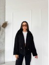 Жіноча коротка шуба з букле чорного кольору 29807