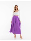 Жіноча легка спідниця міді фіолетового кольору 32130