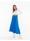 Жіноча легка спідниця міді синього кольору 32132