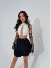 Женская легкая юбка мини черного цвета 31763
