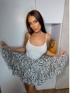 Женская легкая юбка мини зебра белого цвета 31377