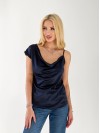Майка жіноча на одне плече синього кольору 33362