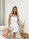 Жіноча піжама з шортами в серце бiлого кольору 32297