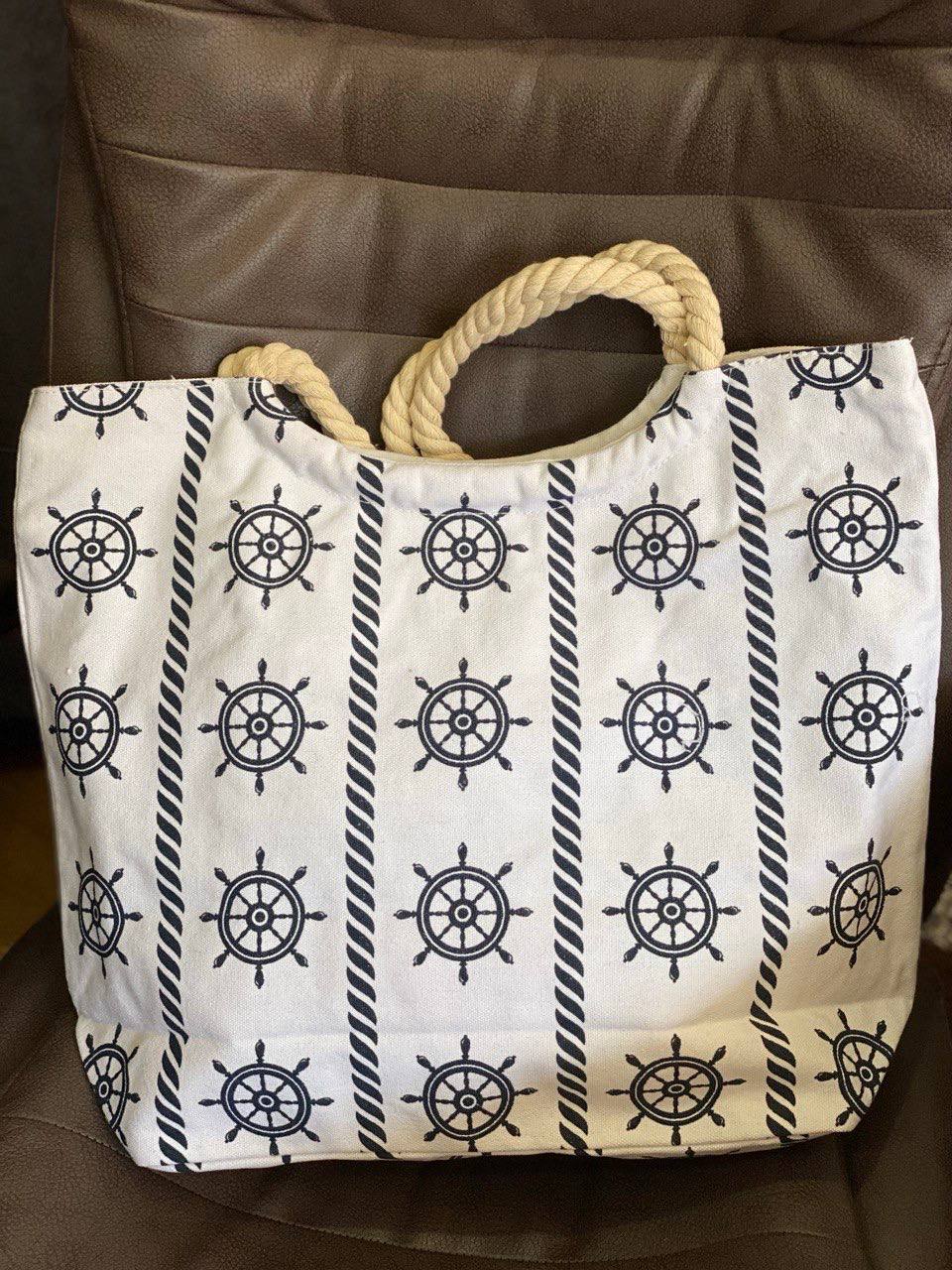 Женская пляжная сумка молочного цвета 32749