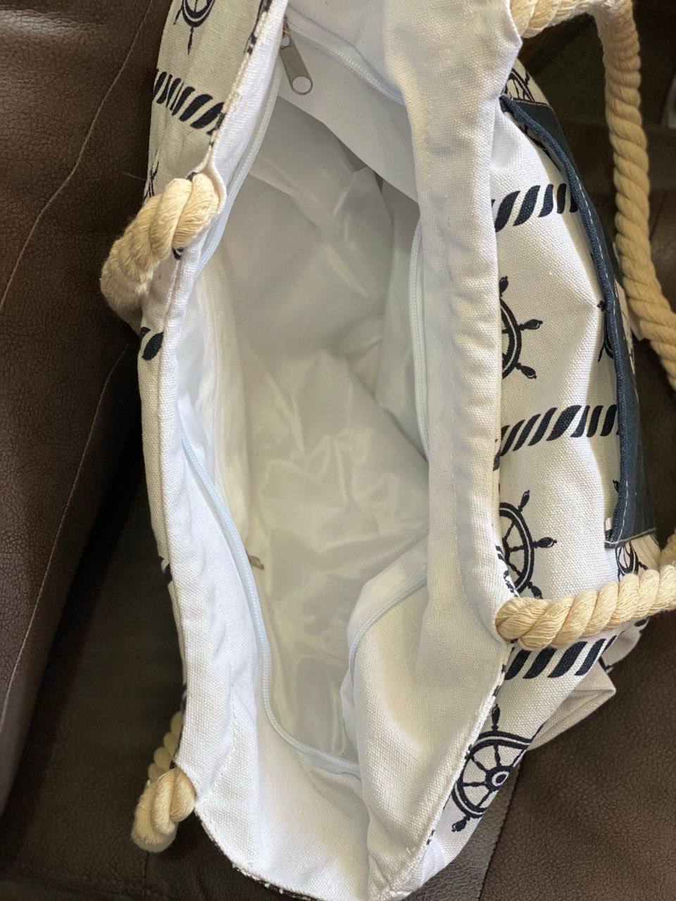 Женская пляжная сумка молочного цвета 32749