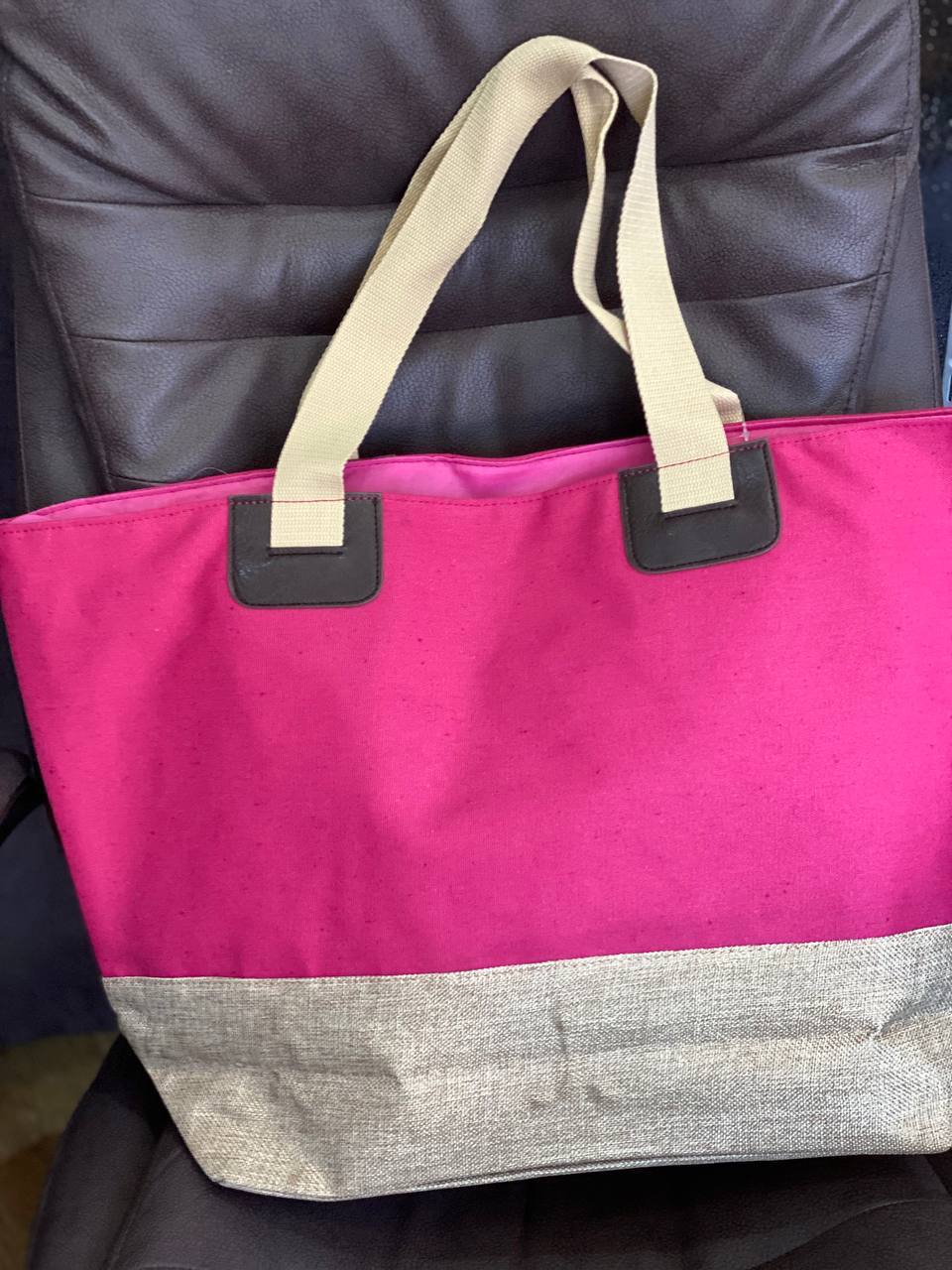 Женская пляжная сумка на плече малинового цвета 32742