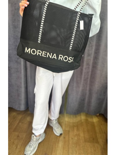 Женская пляжная сумка сетка черного цвета 32754