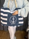 Женская пляжная сумка синего цвета 32750