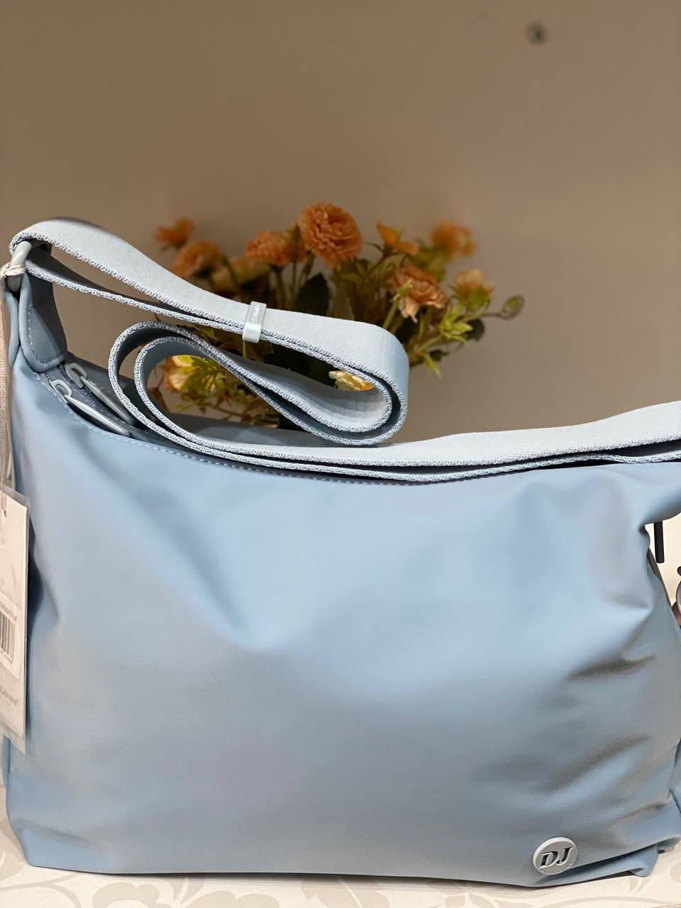 Женская повседневная сумка через плече из эко-кожи голубого цвета 32510