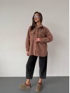 Жіноча сорочка з букле кавового кольору 30903