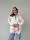 Жіноча сорочка з букле молочного кольору 30902