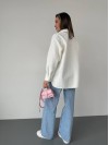 Жіноча сорочка з букле молочного кольору 30902