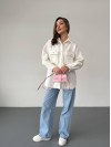Жіноча сорочка з букле молочного кольору 30902