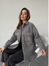 Жіноча сорочка з букле сірого кольору 30900