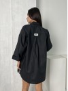 Жіноча сорочка oversize чорного кольору 27442