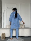 Жіноча сорочка oversize блакитного кольору 27443
