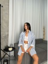 Жіноча сорочка oversize в блакитну смужку 27440