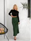 Жіноча шовкова спідниця смарагдового кольору 31837