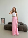 Жіноча спідниця шовкова максі рожевого кольору 33286