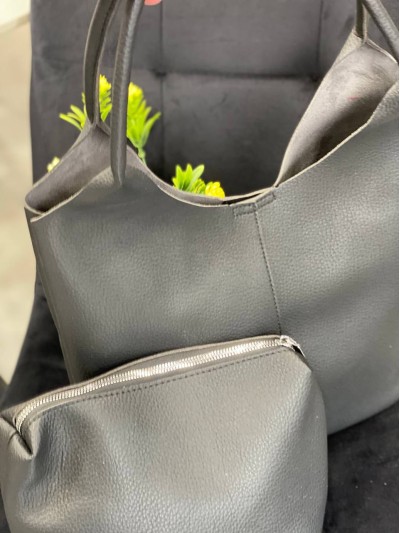 Жіноча сумка+гаманець із еко-шкіри чорного кольору 32233