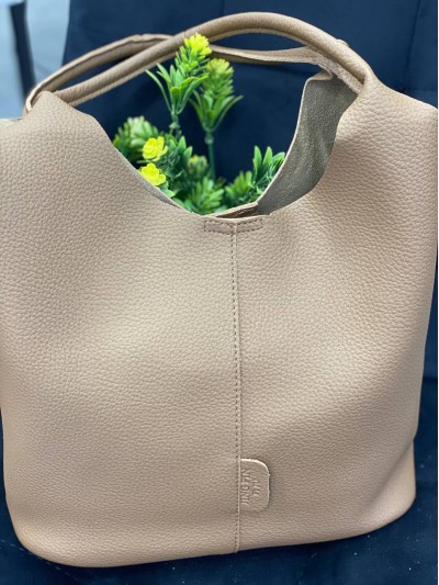 Жіноча сумка+гаманець із еко-шкіри кавового кольору 32234