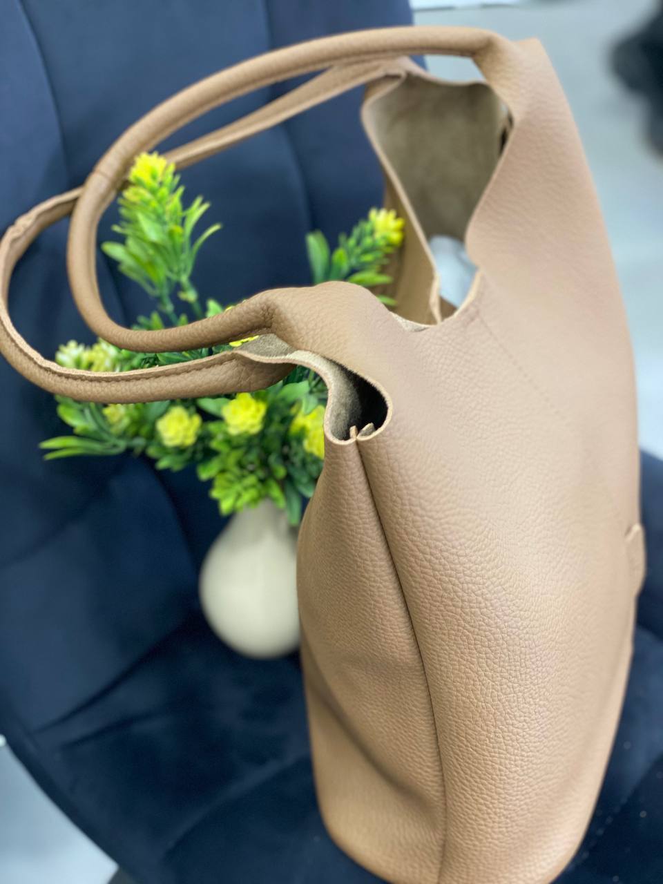 Жіноча сумка+гаманець із еко-шкіри кавового кольору 32234