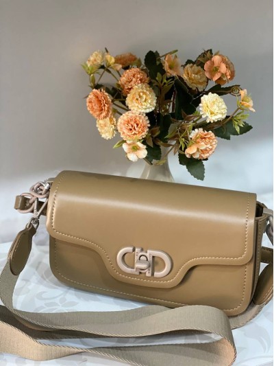 Жіноча сумка крос-боді із еко-шкіри кавового кольору 31992