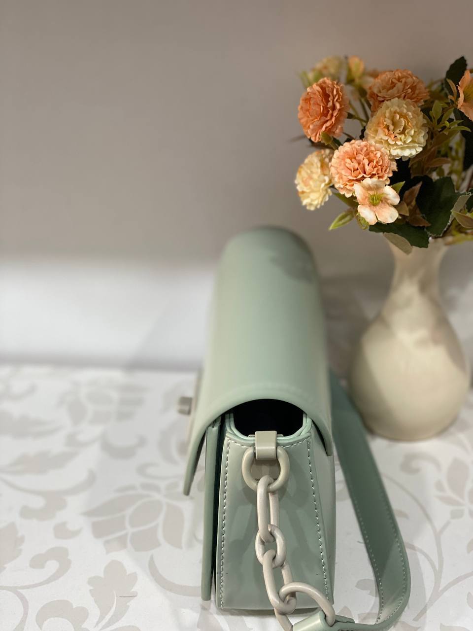 Жіноча сумка крос-боді із еко-шкіри оливкового кольору 31991