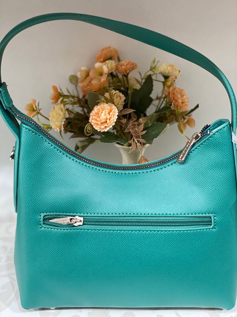 Жіноча сумка на плече iз еко-шкіри бiрюзового кольору 32168