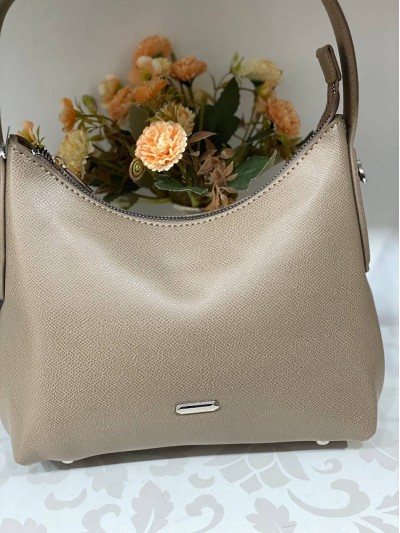 Жіноча сумка на плече iз еко-шкіри кавового кольору 32166