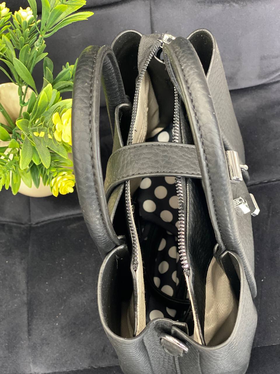 Жіноча сумка шопер із еко-шкіри чорного кольору 32365