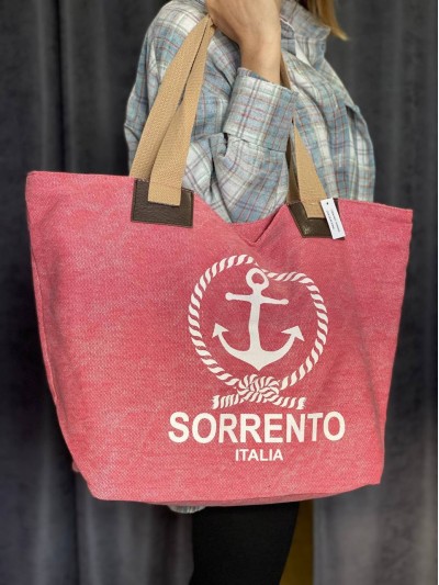 Женская вместительная сумка на плече красного цвета 32745