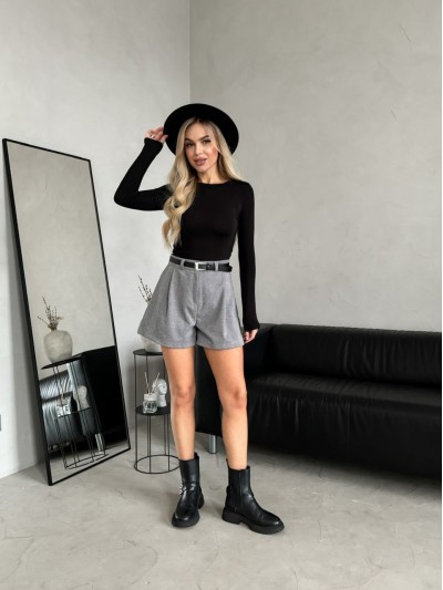 Жіночі кашемірові шорти сірого кольору 30218