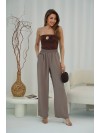 Жіночі легкі штани палаццо кавового кольору 33276