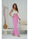 Жіночі легкі штани палаццо рожевого кольору 33278