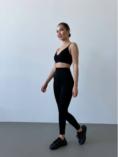 Жіночі лосини зі стягуючим ефектом чорного кольору 32652