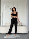 Женские повседневные штаны черного цвета 27444
